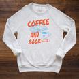 Coffee And Books I Love Them Both Vintage Retro Book Lover Raglan Sleeve Sweatshirt Heather Mustard