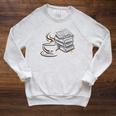 Coffee And Books Lover Bookworm Reading Library Fan Raglan Sleeve Sweatshirt Heather Mustard