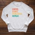 Coffee Books Pickleball Reading Lovers Bookworm Raglan Sleeve Sweatshirt Heather Mustard