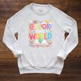 Color Our World Book Reading Program 2026 Summer Reading Raglan Sleeve Sweatshirt Heather Mustard
