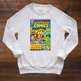 Comic Reader Comic Book Merch Vintage Reading Comic Books Raglan Sleeve Sweatshirt Heather Mustard