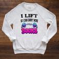 Cool Lift So I Can Carry More Books Reader Workout Saying Raglan Sleeve Sweatshirt Heather Mustard