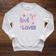 Coquette Bow Book Reading Book Lover Bookish Readers Book Raglan Sleeve Sweatshirt Heather Mustard