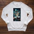 Cosmic Botanical Book Lover Reading Raglan Sleeve Sweatshirt Heather Mustard