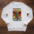 Cthulhu Lord Of Madness Vintage Comic Book Cover Raglan Sleeve Sweatshirt Heather Mustard