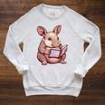 Cute Armadillo With Book I Armadillo Raglan Sleeve Sweatshirt Heather Mustard