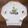 Cute Book Worm Reading Lovers Raglan Sleeve Sweatshirt Heather Mustard