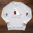 Cute Bookish Halloween Ghost Readers And Book Lovers Raglan Sleeve Sweatshirt Heather Mustard
