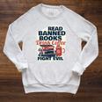 Cute Bookworm Tees Read Banned Books Drink Coffee Small -Adults Raglan Sleeve Sweatshirt Heather Mustard