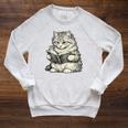 Cute Cat Reading Book Classic Bookworm Animal Pet Lover Raglan Sleeve Sweatshirt Heather Mustard Cute Cat Reading Book Classic Bookworm Animal Pet Lover Raglan Sleeve Sweatshirt Heather Mustard