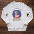 Cute CATS AND BOOKS ARE THE BEST SNOW GLOBE Raglan Sleeve Sweatshirt Heather Mustard