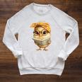 Cute Chick Reading Book Bandana Premium Tri-Blend Raglan Sleeve Sweatshirt Heather Mustard