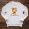 Cute Chihuahua Reading Dog Book Lover Animal Graphic Baby Premium Tri-Blend Raglan Sleeve Sweatshirt Heather Mustard