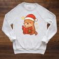 Cute Christmas Book Otter Reading Snowy Holiday Story Raglan Sleeve Sweatshirt Heather Mustard