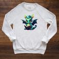 Cute Dragon With Book Raglan Sleeve Sweatshirt Heather Mustard