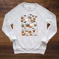 Cute Ghosts Reading Books Smart Book Lover Halloween Raglan Sleeve Sweatshirt Heather Mustard