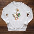 Cute Goose I Love Future Teacher Reading Books Raglan Sleeve Sweatshirt Heather Mustard