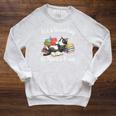 Cute It's a Good Day To Read a Book Cat Bookworm Raglan Sleeve Sweatshirt Heather Mustard