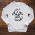 Cute Kawaii Dragon Coloring Book Art Color In Raglan Sleeve Sweatshirt Heather Mustard