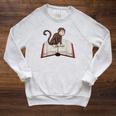 Cute Monkey Reading Books Literature Nature Raglan Sleeve Sweatshirt Heather Mustard Cute Monkey Reading Books Literature Nature Raglan Sleeve Sweatshirt Heather Mustard