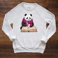 Cute Panda With Book And Hot Cocoa Reading Raglan Sleeve Sweatshirt Heather Mustard Cute Panda With Book And Hot Cocoa Reading Raglan Sleeve Sweatshirt Heather Mustard