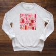 Cute Pink Book Pattern Book Lover Raglan Sleeve Sweatshirt Heather Mustard
