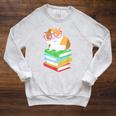 Cute Rodent Pet Bookworms Books And Guinea Pig Raglan Sleeve Sweatshirt Heather Mustard
