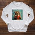 Cute Sloth Reading Book School Librarian Teacher Student Raglan Sleeve Sweatshirt Heather Mustard