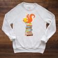 Cute Squirrel Reading Women's Tops Book Lovers Raglan Sleeve Sweatshirt Heather Mustard