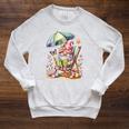 Cute Summer Relaxing Gnome Art For Book Lovers Raglan Sleeve Sweatshirt Heather Mustard