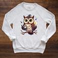 Cute Wizard Owl Reading Book Magic Candle Raglan Sleeve Sweatshirt Heather Mustard Cute Wizard Owl Reading Book Magic Candle Raglan Sleeve Sweatshirt Heather Mustard