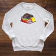 Dachshund Book Reading Lovers Bookworm Girls Teachers Raglan Sleeve Sweatshirt Heather Mustard