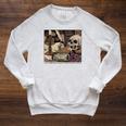 Dark Academia Aesthetic Skull Writer Authors Book Lover Raglan Sleeve Sweatshirt Heather Mustard