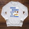 Dog Books Life Is Great Raglan Sleeve Sweatshirt Heather Mustard