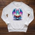 Dragon Reading Book Lover Raglan Sleeve Sweatshirt Heather Mustard