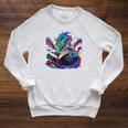 Dragon Reading Book Raglan Sleeve Sweatshirt Heather Mustard