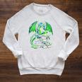 Dragon Reading Books Bookworm Raglan Sleeve Sweatshirt Heather Mustard