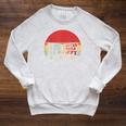 Drink Coffee Read Books Be Happy Retro Vintage Sunset Raglan Sleeve Sweatshirt Heather Mustard