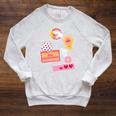 Dungeon Crawler Carl Colorful Sticker Collage LitRPG Book Premium Tri-Blend Raglan Sleeve Sweatshirt Heather Mustard