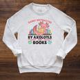 Easily Distracted By Axolotls And Books Cute Axolotl Raglan Sleeve Sweatshirt Heather Mustard