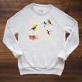 Easily Distracted By Birds & Books Vintage Birder Raglan Sleeve Sweatshirt Heather Mustard