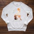 Easily-Distracted By Books Pin-Up Girl Sexy Anime Retro Art Raglan Sleeve Sweatshirt Heather Mustard