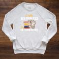 Easily Distracted By Cats And Books Bookworm Pet Lover Raglan Sleeve Sweatshirt Heather Mustard Easily Distracted By Cats And Books Bookworm Pet Lover Raglan Sleeve Sweatshirt Heather Mustard