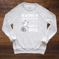 Easily Distracted By Cats And Books Books Cat Book Lover Raglan Sleeve Sweatshirt Heather Mustard