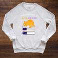 Easily Distracted Cats And Books Cute Cat Book Lover Raglan Sleeve Sweatshirt Heather Mustard
