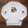 Easily Distracted By Dragon And Book Apparel Raglan Sleeve Sweatshirt Heather Mustard