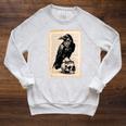 Edgar Allan Poe Raven Gothic Book Lover Raglan Sleeve Sweatshirt Heather Mustard