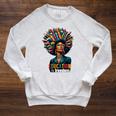 Education Is Freedom History Month Teacher Books Afro For Men Women Raglan Sleeve Sweatshirt Heather Mustard