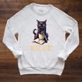 DO YOU EVEN READ BRO Cat Lover's Reading Books Raglan Sleeve Sweatshirt Heather Mustard