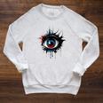 Evil Eye Comic Book Art Eyes Red Blue Grunge Aesthetic Raglan Sleeve Sweatshirt Heather Mustard Evil Eye Comic Book Art Eyes Red Blue Grunge Aesthetic Raglan Sleeve Sweatshirt Heather Mustard